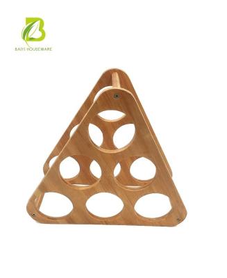 China Sustainable Bamboo Wine Rack 6 Bottles for sale