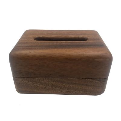 China Contemporary High Quality Luxury Walnut Tissue Napkin Holder Organizer Box for sale