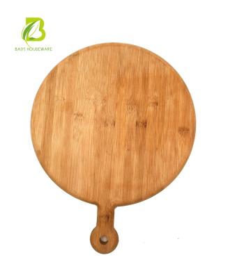 China Sustainable Premium Natural Pallet Shaped Pizza Bamboo Wood Panel Bamboo Cutting Board With Hole for sale