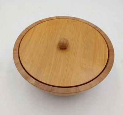 China Sustainable Wholesale Bamboo Bowl With Lid For Food Salad Fruit Candy Snack for sale