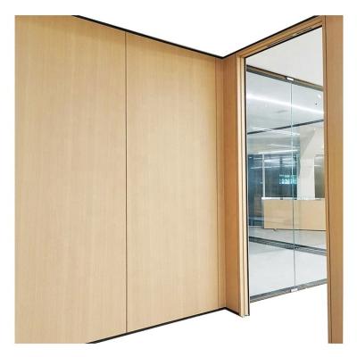 China OEM Modern Office 10mm Tempered Gass Wall Panel Partition Glass Wooden Partition For Conference Cubicles for sale