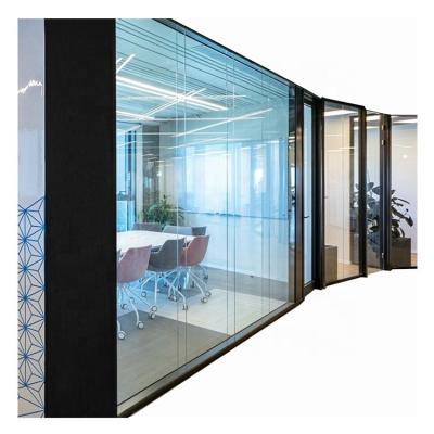 China Modern high quality tempered glass curved bend office round partition wall for room partition for sale