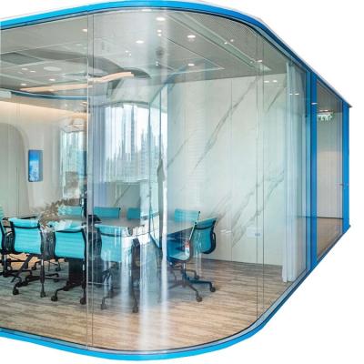 China Customized special glass wall in curved shape EUROPE soundproof glass for interior office building for sale