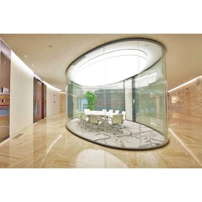 China Customized modern transparent office glass wall frameless partition for commerical building for sale