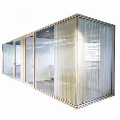 China EUROPEAN Interior glass wall system frameless glass wall partition system with door for sale