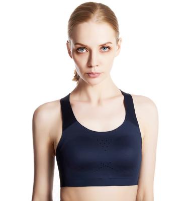 China Customized High Quality QUICK DRY Breathable and Traceless Fixed Strap Sports Racerback Sports Bra Seamless Bra for sale