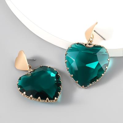 China Eco-friend personality trend alloy resin love female Korean style simple and fresh earrings for sale