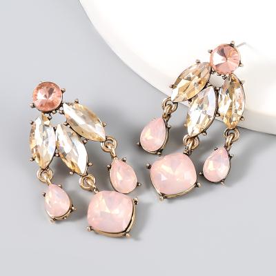 China Eco-Friend 2021 New Fashion Alloy Diamond And Rhinestone Multilayer Women Earrings for sale