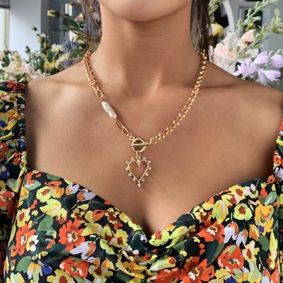 China fashion jewelry punk popular creative geometric love alloy Eco-friend style pendant necklace for sale