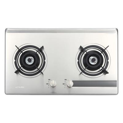 China Household Factory Direct Sale Stainless Steel 2 Burner Gas Stove Popular Kitchen Gas Cooker for sale