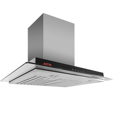 China Reliable Household Quality Stainless Steel Baffle Range Hood With Glass for sale