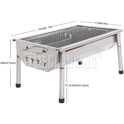 China Spain Easily Assembled Outdoor Camping Grills Portable Stainless Steel BBQ Grill Home Foldable Party Charcoal Grill Smokeless BBQ for sale