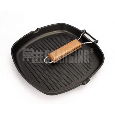 China Cookware Traditional Square Iron Nonstick Frying Pan For Kitchen Induction Christmas Business Gift Grill Aluminum Pans for sale