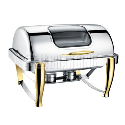 China Quality Eco-friendly Wholesale Buffet Beetle, Electric Rectangle Food Warmer Commercial Brass Chafing Dish for sale