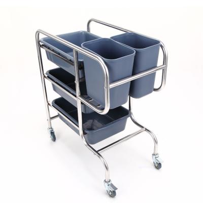 China Hot Sales Food Service Plastic Stainless Steel Clearing Cart Eco - Friendly For Restaurant Hotel for sale