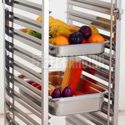 China Restaurants / Classics 30-Tier Commerical Grade TrayHeavy Ultra Durable Silver Duty Canteen Hotel / Bakery Gastronorm NSF-Certified Serving Storage Serving Cart Baking Tray for sale