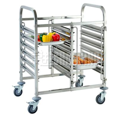 China Restaurants / Canteen Restaurant 6 Tier Gastronorm Racking Trolley Tray Serving Trolley / Hotel Bakery Trolley Gastronorm with Casters and Adjustable Feet for sale