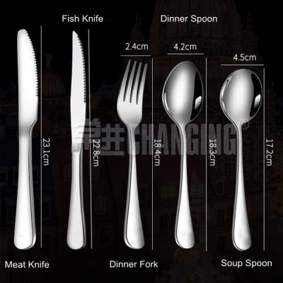 China 18/10 Eco-friendly Silver Elegant Metal Knife Spoon Fork Wedding Flatware Stainless Steel Cutlery Set for sale