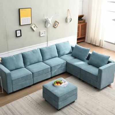 China Hot Selling Modular Sofa Convertible L Shaped Corner Sectional Sofa With Storage Function for sale