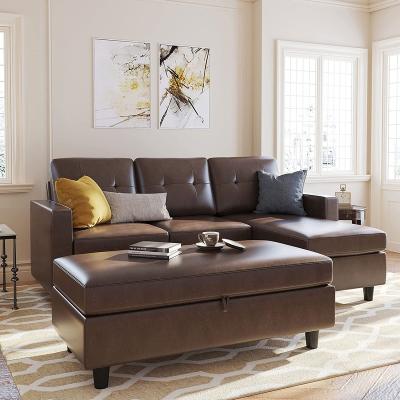 China (Other) Royal Adjustable Sofa Set Three Seat With Ottoman Living Room Furniture Luxury Appearance for sale