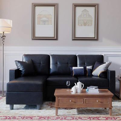 China Living Room Adjustable Leather Black Sofa (Other) Smaller Classic Sofa In Big Size for sale