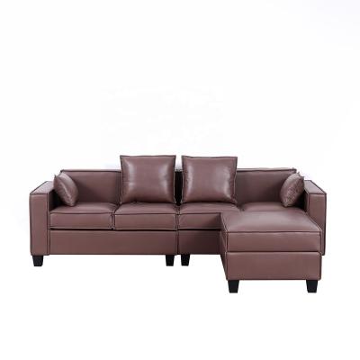 China (Other) Adjustable Recliner Sofa Chesterfield Sofa Brown Leather Luxury Sectional Sofa Set for sale