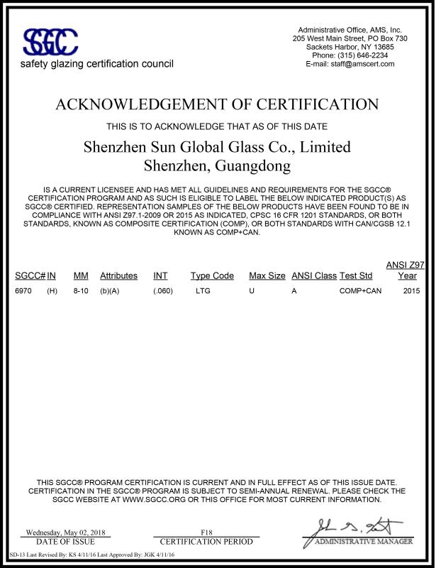 SGCC - Shenzhen Sun Global Glass Co., Ltd.