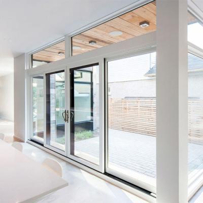 China Smooth Operation Aluminum Sliding Door Laminated Glass Black Sliding Glass Doors for sale