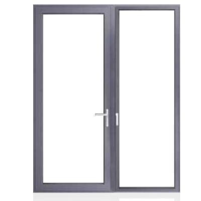 China Powder Coating Tempered Glass Swing Door Thermal Breaking With Aluminum Profile for sale