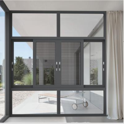 China Customized Aluminum Horizontal Sliding Windows Energy Efficiency Aluminum Sliding Glass Window for sale