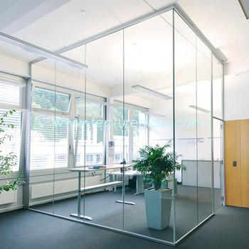 China Dustproof Glass Partition Wall Easy Cleaning Glass Office Partitions for sale