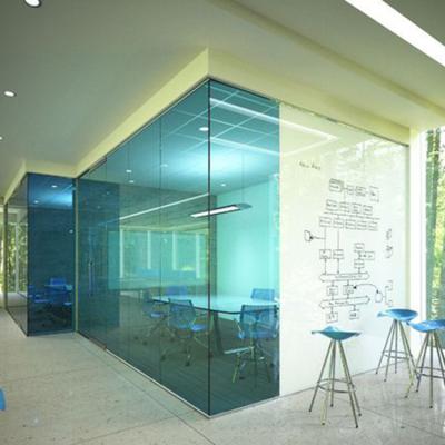 China Slim Frame Demountable Glass Partitions Clear and Tempered Glass for sale