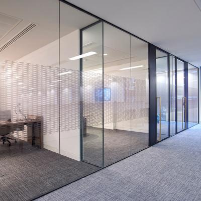 China Customized Office Glass Office Partitions Space Saving Frosted Glass Partition for sale