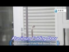 outdoor aluminum folding door frameless tempered bifolding glass door