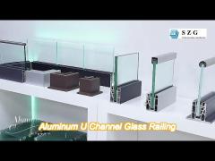 lamel u channel glass balustrade top mounted installation with laminated glass