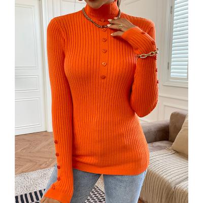 China 2022 Popular All-match High-neck Solid Color Tight Women's Anti-wrinkle Fashion Temperament Sweater for sale