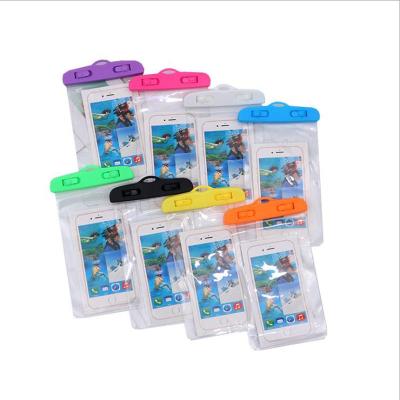 China Summer Travel Outdoor Mobile Phone Shockproof Hot Selling PVC Transparent Luminous Waterproof Bag For iPhone for sale