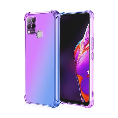 China Newest Anti-drop Rainbow Gradient TPU Shockproof Clear Transparent Soft Case For Infinix Hot Hot 9 Game Note 8 10 10S for sale