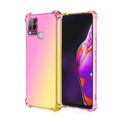 China Newest Anti-drop Rainbow Gradient TPU Shockproof Clear Transparent Soft Case For Infinix Hot Hot 9 Game Note 8 10 10S for sale