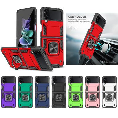 China High Quality Magnetic Anti-fall Car Phone Holder 3 in 1 Hybrid Flip 3 5G Fold3 Ring Case For Samsung Galaxy Z Phone Holder for sale