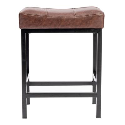 China Modern Living Room 4 Legs Stool Chair Standard Faux Leather Stool for sale