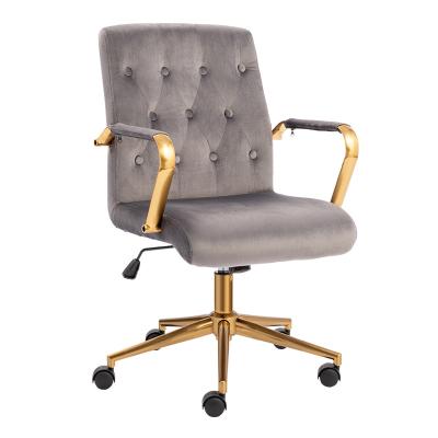 China Ergonomic Office Chair (Height) Mid Velvet Conference Adjustable Back Desk Chair for sale