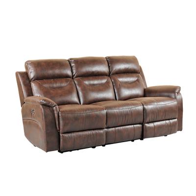 China Home Adjustable Modern Lazy Luxury Three Seat Recliner Sofa Leather Sofa (Other) for sale