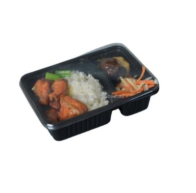 China Disposable / Microwave / Take Away 3 Compartment Plastic Meal Prep Food Container Bento Boxes for sale