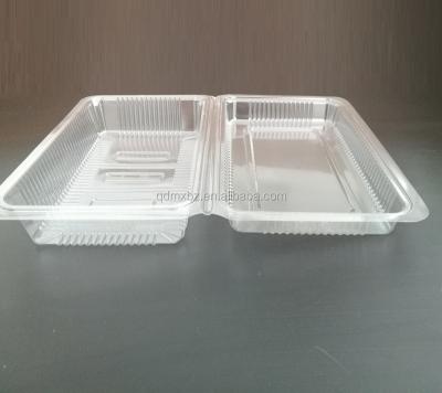 China Environmental Disposable Plastic Clear Sushi Vegetable Meat Tray With Lid for sale