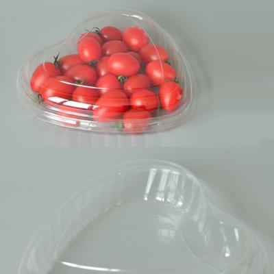 China Recyclable Heart Shape Plastic Fruit Blister Packaging Box Strawberry Container for sale