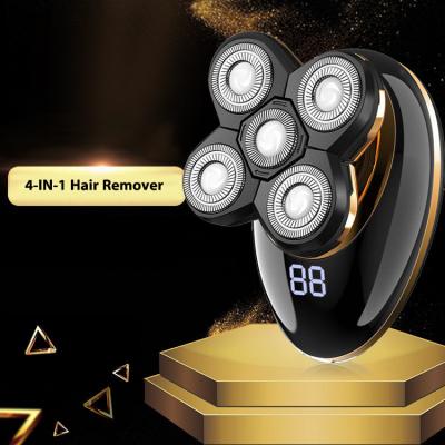 China Five Blade 4 in 1 Hot Selling Groomer Razor USB Groomer Razor USB Face Hair Remover Amazon Face Beard Nose Rotary Hair Trimmer Waterproof for Men for sale