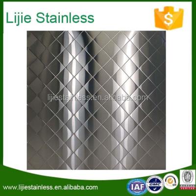 China Decoration Supply Embossed Stainless Steel Metal Sheet With Diamond Pattern for sale