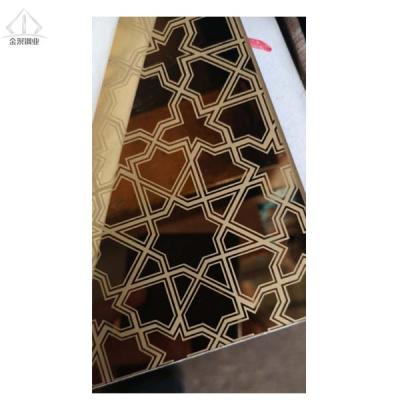 China Industrial Used / Decoration 201golden Mirror Etched Foshan Colored Stainless Steel Sheet for sale