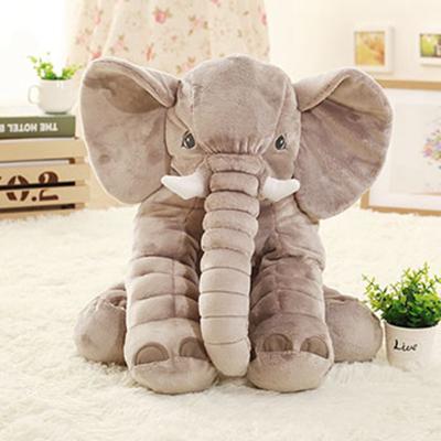 China Gift CPC ASTM Approved  Logo Available Vacuum Waterproof Tape Packing  Stuffed Animal Plush Elephant Skin Baby Toy Pillow With Zipper for sale